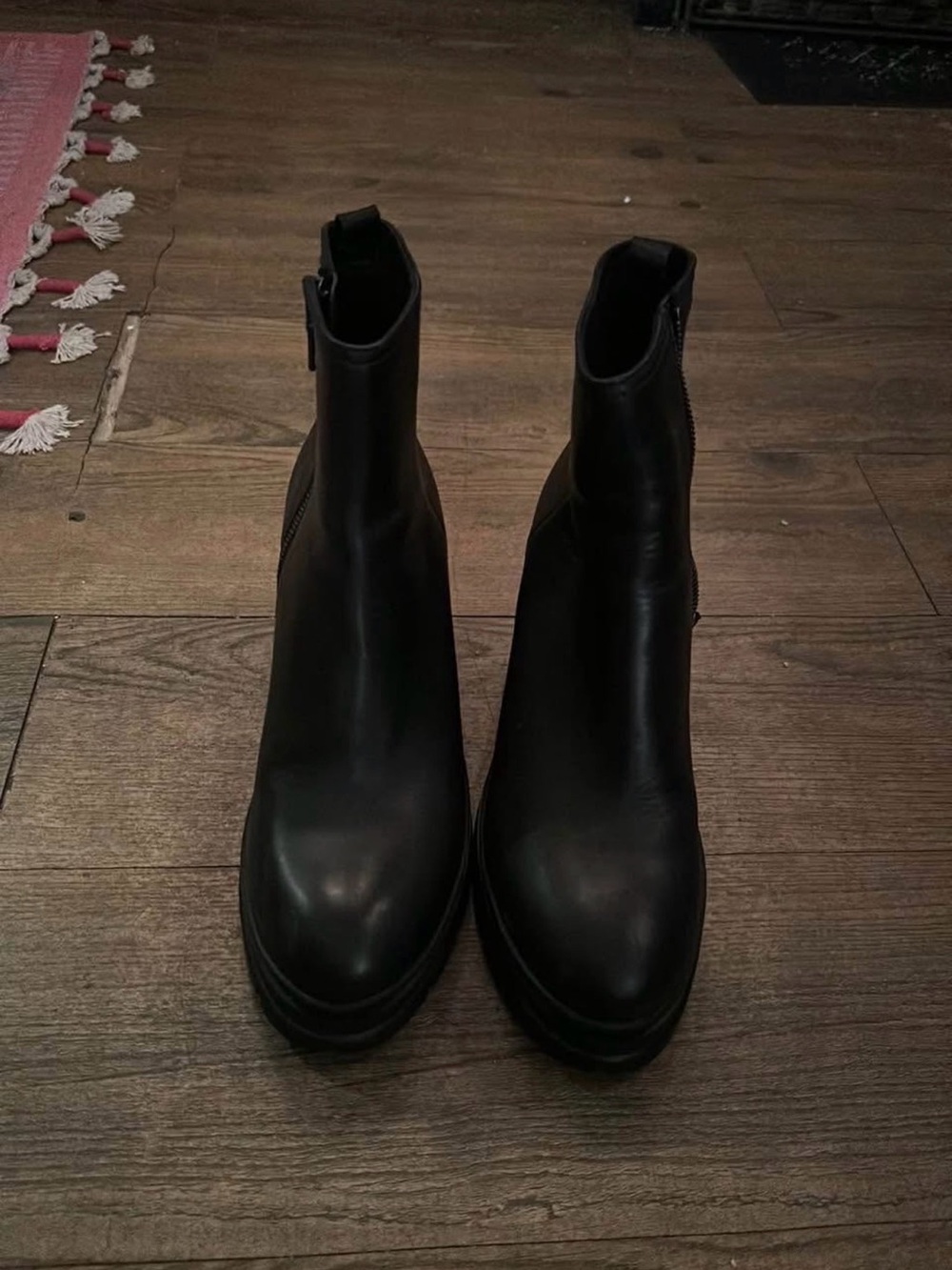 Prada Black Leather Chelsea Ankle Boots
